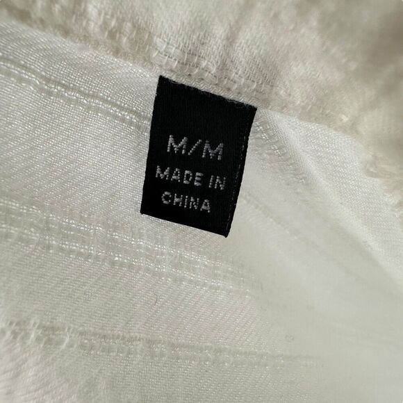 ATM Top White Cotton Gauze Sleeveless Boxy Size M Breathable Button Up Collared - Picture 8 of 9